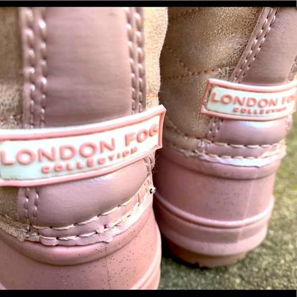 London Fog Pink & White snow boots size Toddler 8 - Picture 4 of 7